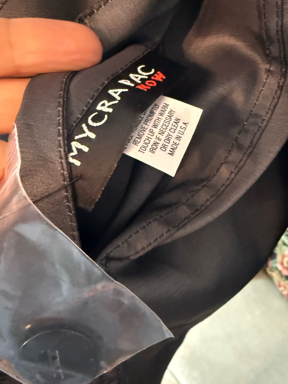 Vintage Mycra Pac Now Reversible Metallic Charcoal & Black Hooded Raincoat S/M - Picture 14 of 16